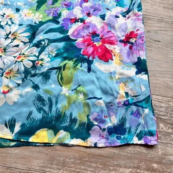 Robert Stock Silk Floral Slip Dress M NWT Blue Multicolor Spaghetti Strap Summer - Picture 9 of 10